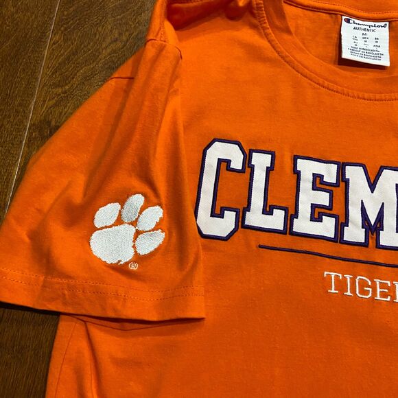 Champion Regular Fit NCAA Clemson Tigers Orange Purple T-Shirt Men's Size Medium - Picture 3 of 8